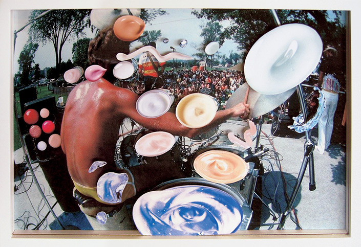 Sea-and-Pus(Photograph-of-Drummer)-2006-Chromogenic-Print,-Collage-of-Printed-Materialon-Acrylic-24.5x35.8